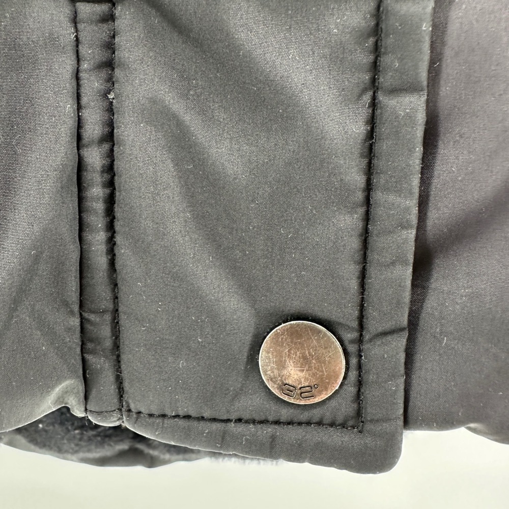32 Degrees Heat Women's Black Chevron Quilted Puffer Jacket Plush Lined Hood S - Picture 4 of 9